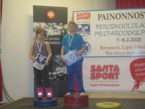 Tytöt 36 kg. 1. Iita Kononen 2. Vilma Rättyä